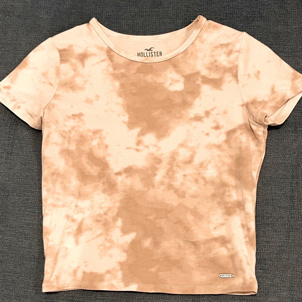 Light Pink Hollister Tie-Dye Baby Tee